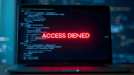 Laptop screen displaying access denied error message