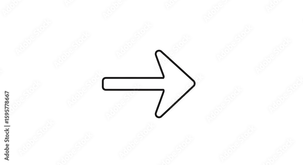 Aufkleber a simple black outline of an arrow pointing to the right on a plain white background image view ai g