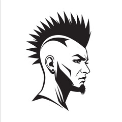Punk Style Male Hair Vector