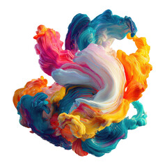 Abstract colorful swirling ink or paint explosion