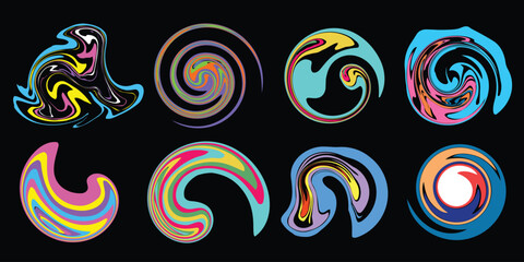 abstract colorful circles liquid element