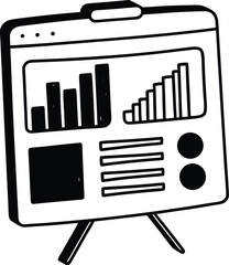Data Dashboard Icon Silhouette for Metrics and Analysis