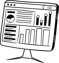 Data Dashboard Icon Silhouette for Metrics and Analysis