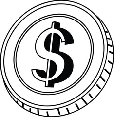 Dollar Sign Icon Silhouette in Circle Shape