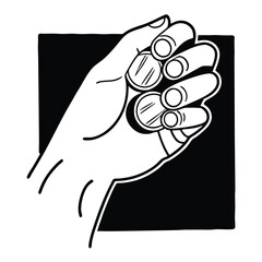 Hand with Coins Icon Silhouette Finance Gesture