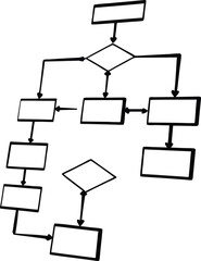 Flowchart Diagram Icon Silhouette Process Symbol