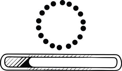 Loading Sync Icon Silhouette with Spinning Arrows