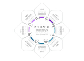 Petal Shaped Infographic Diagram with Icon Elements for Business Process and Planning
