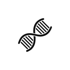 Black DNA helix symbol isolated on white background