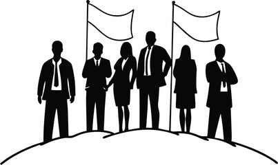 Team of Professionals Silhouette Icon for Workforce