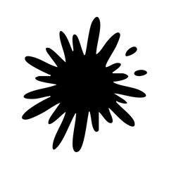 Black ink splatter vector illustration for graphic design and abstract art projects and creative background use silhouette