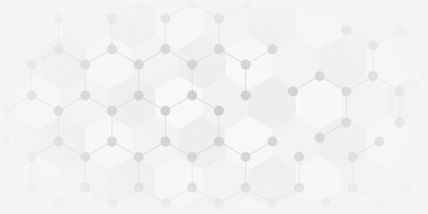 Abstract background of hexagons pattern and chemical engineering, genetic research, molecular structure. Vector illustration for innovation technology concept