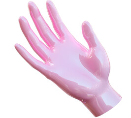 Obraz premium A glossy, vibrant pink hand