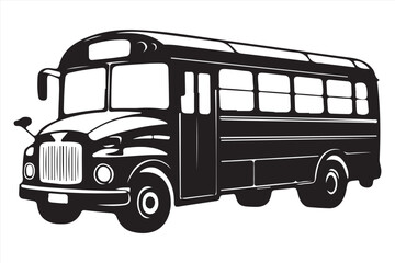Black and White School Bus Eps Pack | Hand-Drawn Vehicle Clipart for Crafts.