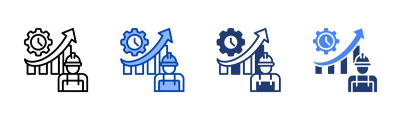 Productivity icon set multiple style collection