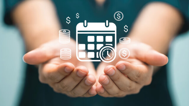 woman hand holding a shopping cart with money