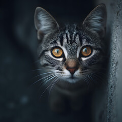 Obraz premium Mysterious Cat's Gaze