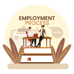 employment process concept. HR specialist having an interview with job applicants.