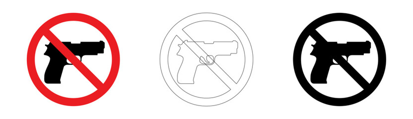 No firearms allowed sign in vector format