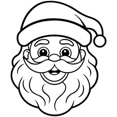 Santa Claus Portrait Outline Illustration