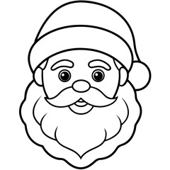 Santa Claus Portrait Outline Illustration