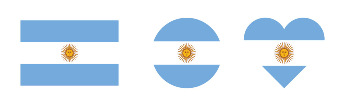 Argentina Flag Vector &ndash; National Symbol with Sun Emblem Isolated on White