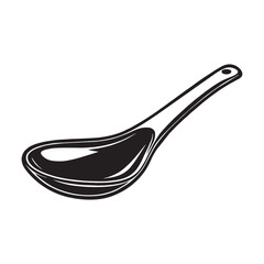 silhouette image of a rice spoon with a transparent background
