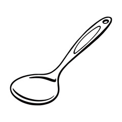 silhouette image of a rice spoon with a transparent background