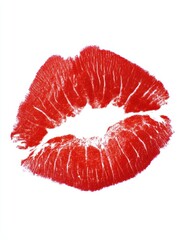 Romantic kiss mark art studio setting digital artwork vibrant red close-up view love concept