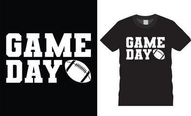 Game day football typography t shirt design vector template