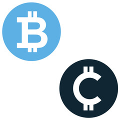 Cryptocurrency icon vector, representing digital currency and blockchain technology. Perfect for fintech, investment platforms, or economic designs showcasing bitcoin, ethereum, and digital asset