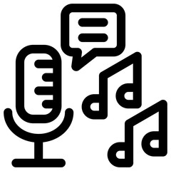 Fototapeta premium Microphone Outline Icon