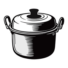 silhouette image of a saucepan with a transparent background