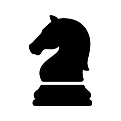 Simple knight chess icon isolated on white background.