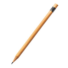 Naklejka premium Single, light-tan wooden pencil, slightly angled, against a black background. Dark-gray band near tip