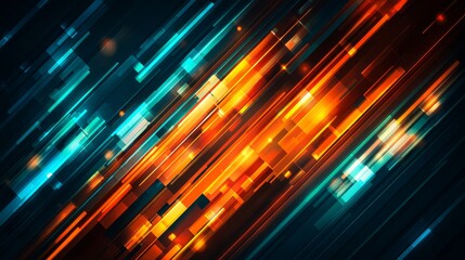 Dynamic abstract rectangle pattern with fast movement lines and high-tech digital background concept. Futuristic speed motion design in blue tones. Vector template for innovation themes