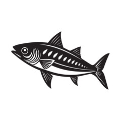 Fototapeta premium Mackerel fish silhouette vector illustration logo style design 