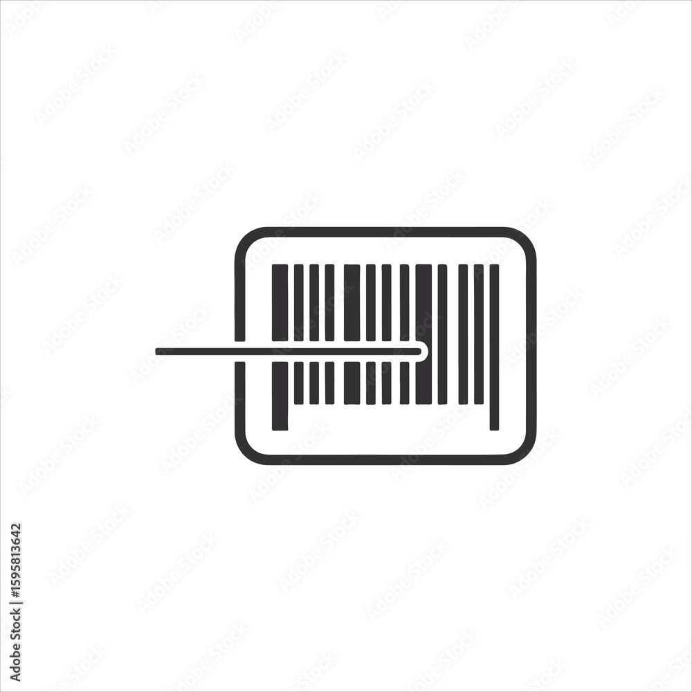 Poster vector art of barcode scanning for product identification and data