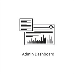 Vector art of admin dashboard with charts and data analysis