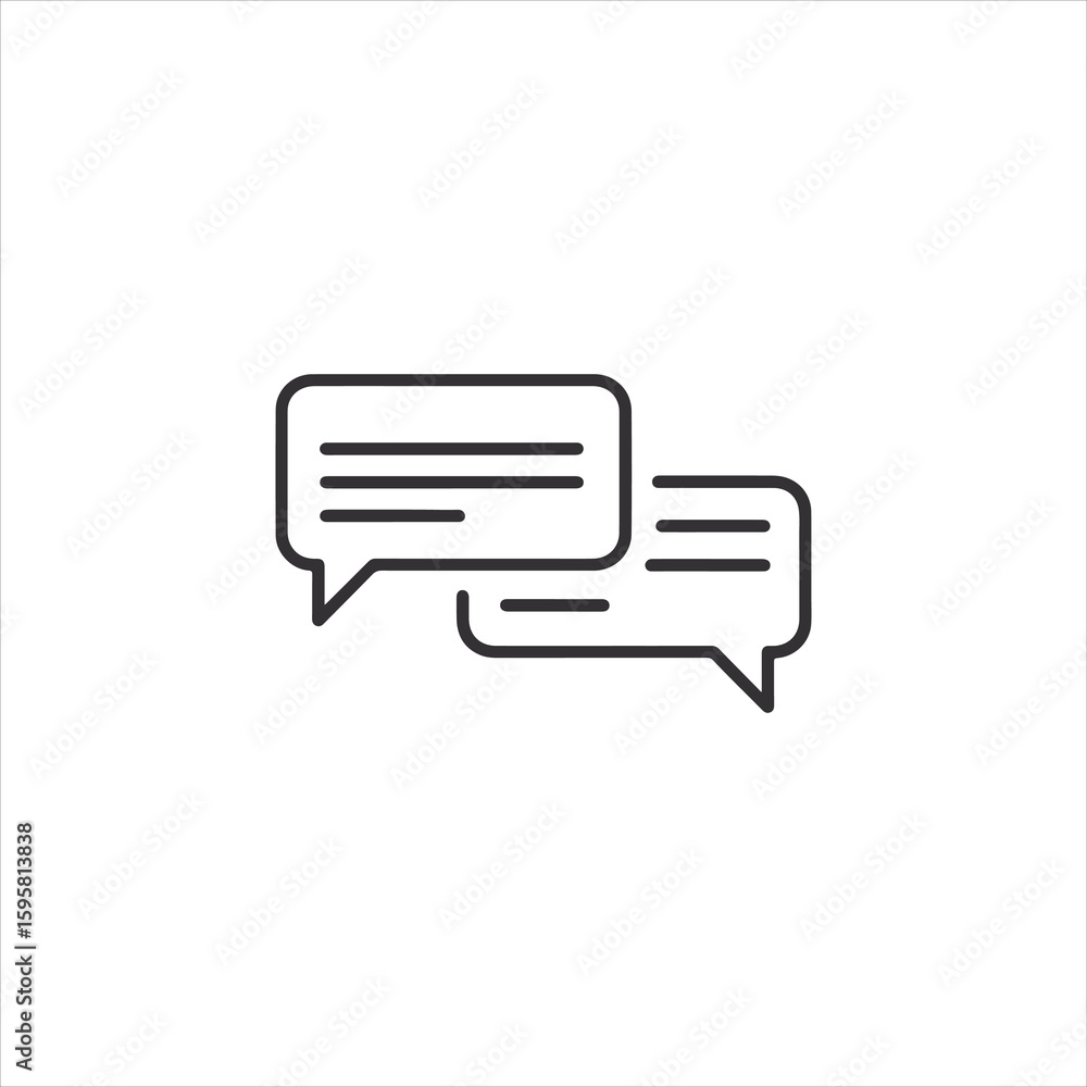 Poster vector art of two chat bubbles symbolizing communication and conversation