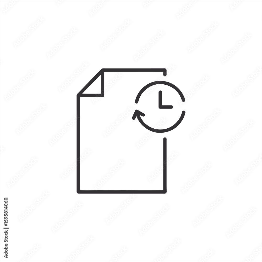 Poster vector art of document with a time icon indicating history or record