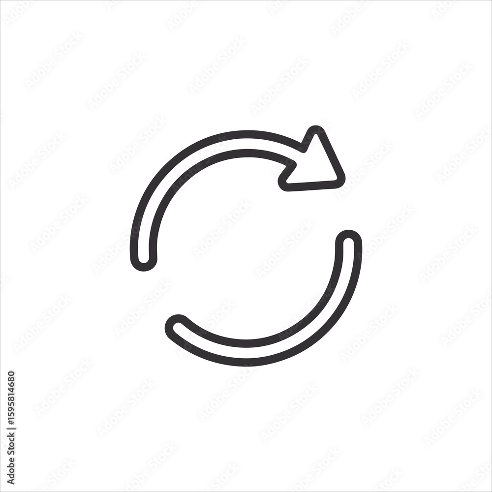 Poster vector art of a circular arrow icon representing refresh or reload action