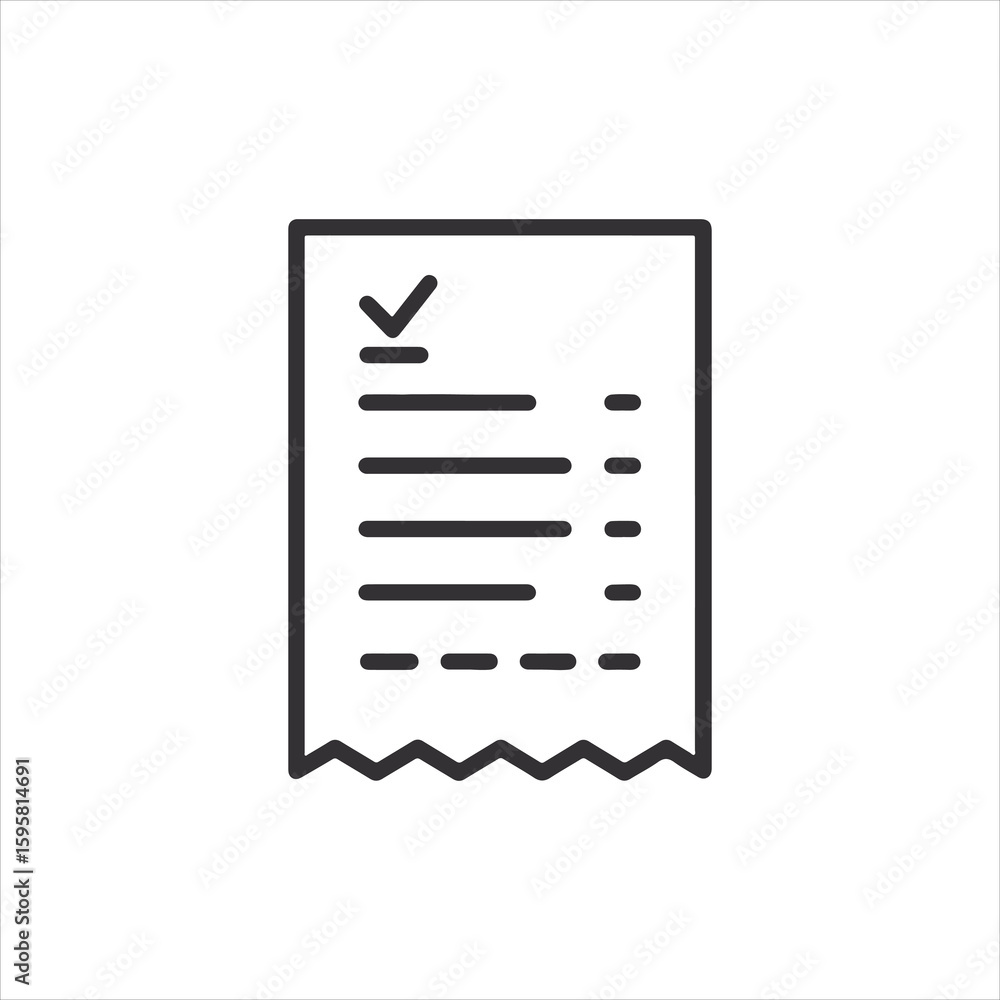 Poster vector art of a checklist document with a checkmark indicating completion