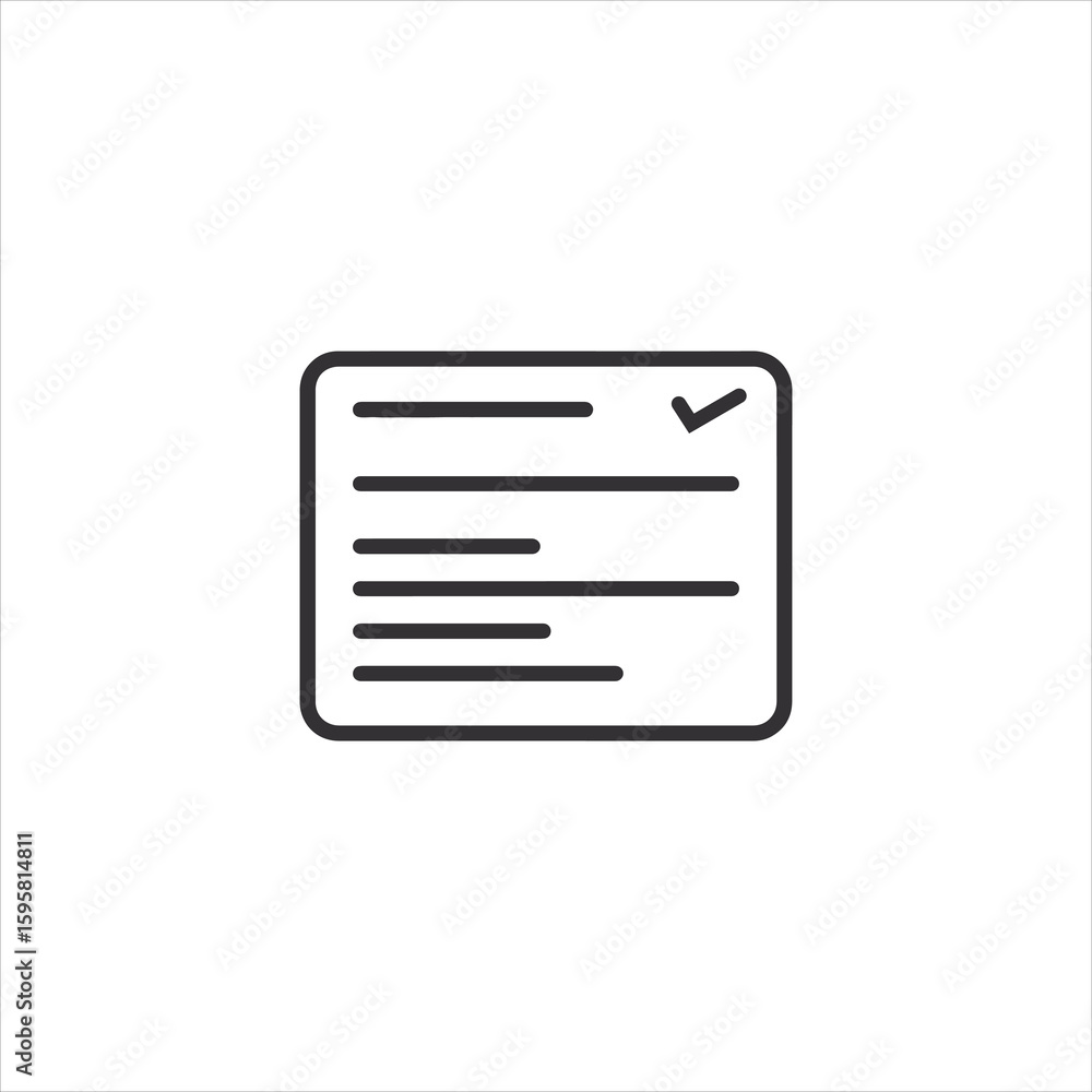 Poster vector art of checklist icon with a completed task marked by a checkmark