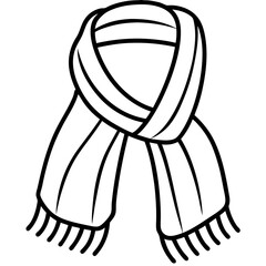 Winter Wrap Line Drawing Illustration