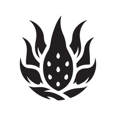 Minimalist dragon fruit logo with white background