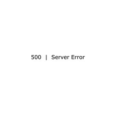 A blank screen displays a 500 Server Error message. A simple, white background displays the text 