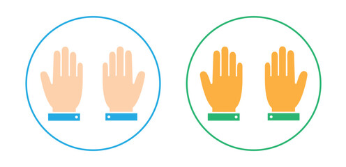 Hand Icon Vector Set – Flat and Outline Human Hands for Web, App, Logo, and UI