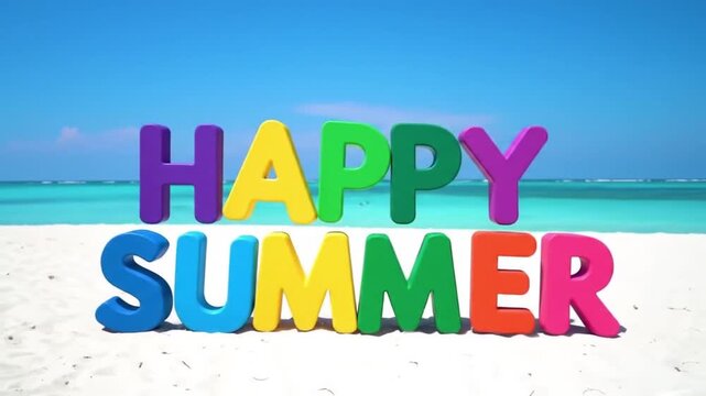 Happy Summer Text gretting holiday 