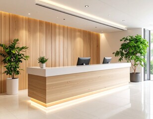 ナチュラルな受付カウンターシンプル
